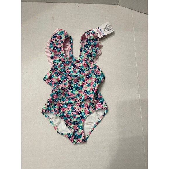 RuffleButts Water Lillies Ruffle V Back Swimsuit Size 4T New With Tags - Picture 3 of 6